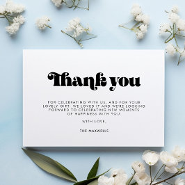  Retro Script-Baby shower Bedankkaart