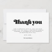 Retro Script-Baby shower Bedankkaart (Voorkant)