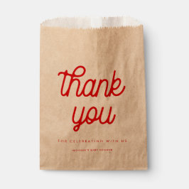 Retro  script Baby shower Bedankzakje