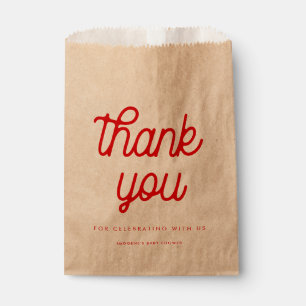 Retro script Baby shower Bedankzakje