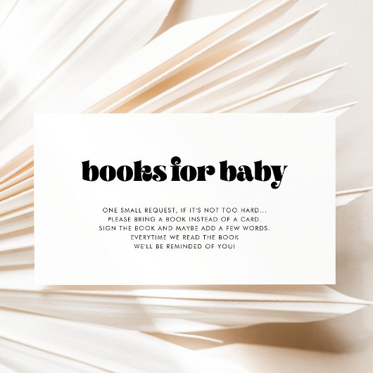 Retro Script Baby shower Boek Aanvraag Kaart