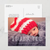 Retro script Baby shower dank u Briefkaart (Voorkant / Achterkant)