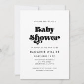 Retro Script-Baby shower Kaart (Voorkant)