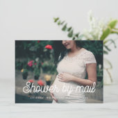 Retro  script Baby shower per e-mail foto Kaart (Staand voorkant)