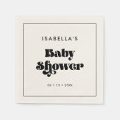 Retro Script-Baby shower Servet (Voorkant)