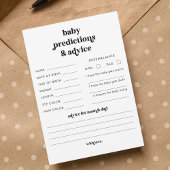 Retro Script Baby shower Voorspellingen & Advies K