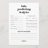 Retro Script Baby shower Voorspellingen & Advies K (Voorkant)