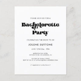 retro script Bachelorette Feestuitnodiging Briefkaart