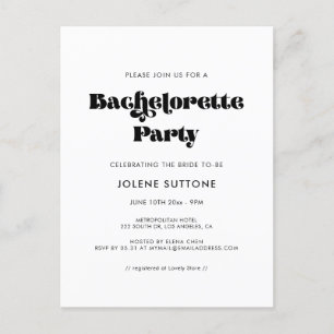  retro script Bachelorette Feestuitnodiging Briefkaart