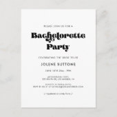 retro script Bachelorette Feestuitnodiging Briefkaart (Voorkant)