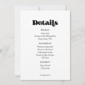  retro script Bachelorette Weekend Kaart (Achterkant)