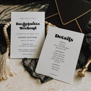 retro script Bachelorette Weekend Kaart