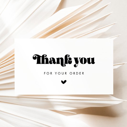  Retro Script Bedankt voor uw bestelkaart Visitekaartje