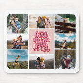 Retro Script Beste Moeder Ooit Foto Collage Muismat (Voorkant)
