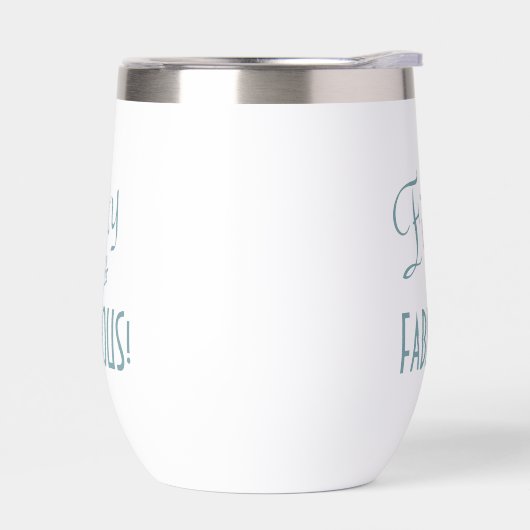 Retro Script Blauw Groen Vijftig & FABULOUS Verjaa (Links)