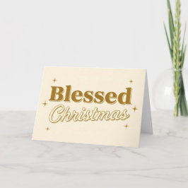 Retro Script Blessed Christmas Feestdagen Kaart
