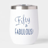 Retro Script Blue Fifty & FABULOUS 50ste verjaarda (Voorkant)