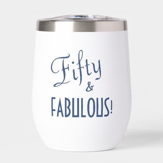 Retro Script Blue Fifty & FABULOUS 50ste verjaarda (Voorkant)