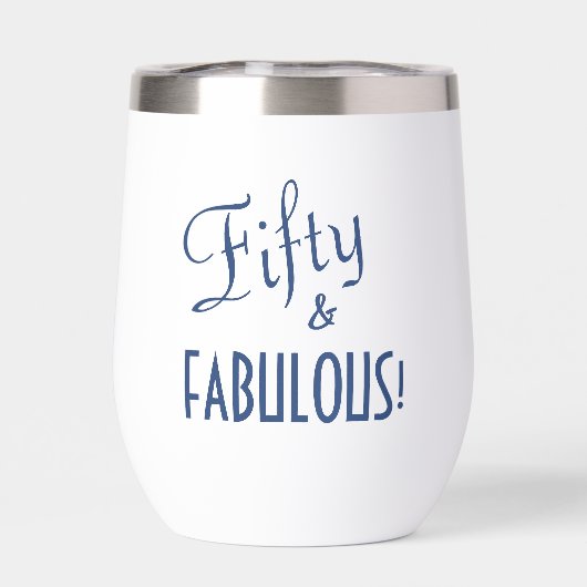 Retro Script Blue Fifty & FABULOUS 50ste verjaarda (Achterkant)