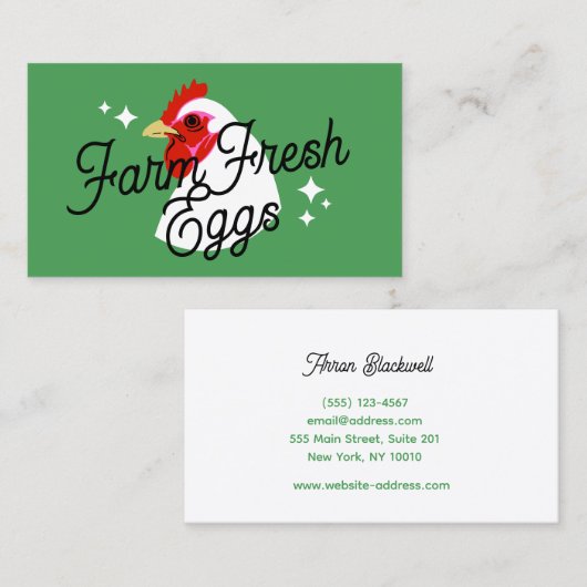 Retro Script Boerderij Fresh Eggs Visitekaartje (Voorkant / Achterkant)