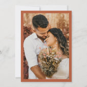 Retro Script Boho Arch Foto Terracotta Wedding Save The Date (Achterkant)