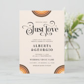 Retro Script Boho Rainbow Niets Fancy gewoon liefd Kaart (Staand voorkant)