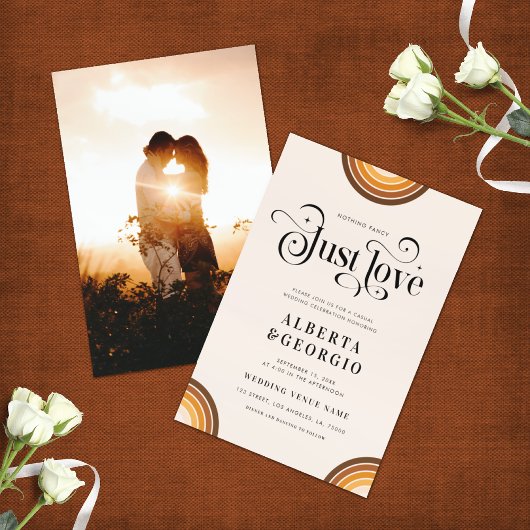 Retro Script Boho Rainbow Niets Fancy gewoon liefd Kaart