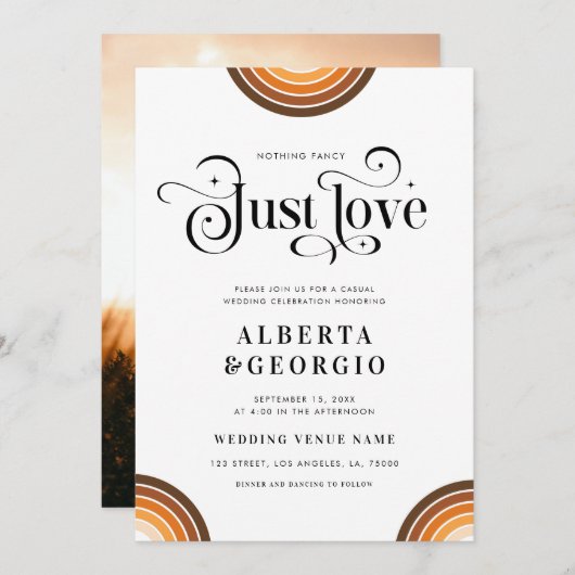 Retro Script Boho Regenboog Niets gewoons, gewoon  Kaart (Voorkant / Achterkant)