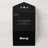  retro script bruiloft all in one uitnodiging (Buitenkant)