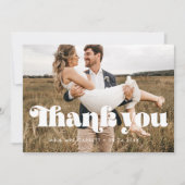 retro script bruiloft Dank u kaart (Voorkant)