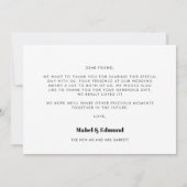 retro script bruiloft Dank u kaart (Achterkant)