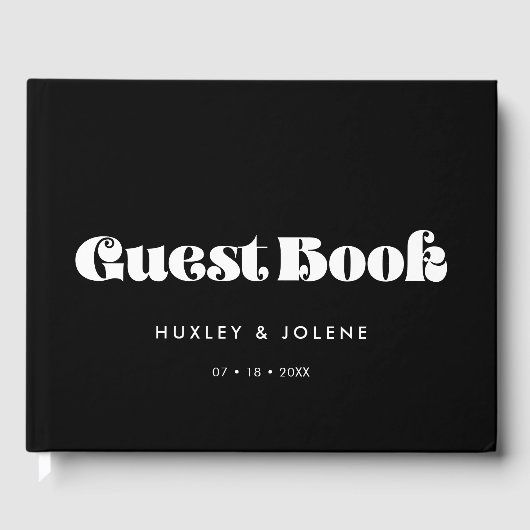  retro script bruiloft gastenboek (Voorkant)