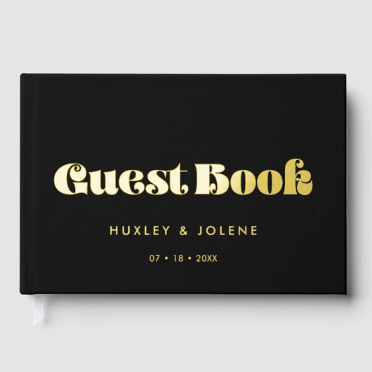 retro script bruiloft gastenboek (Voorkant)