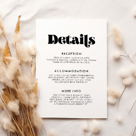  retro script bruiloft gastinformatie informatiekaartje