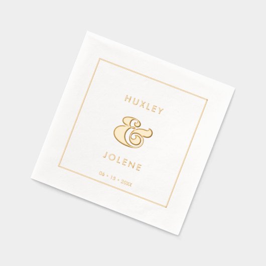 retro script bruiloft Goud Folie Servetten (Links)