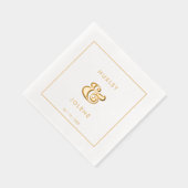 retro script bruiloft Goud Folie Servetten (Rechts)