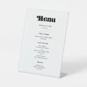  retro script bruiloft menu reclamebord met voetstuk (Voorkant)