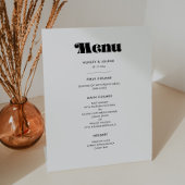 retro script bruiloft menu reclamebord met voetstuk