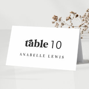 Retro Script Bruiloft Plaats Kaart met Gast Naam