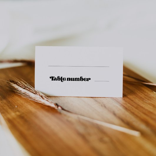  retro script bruiloft plaatskaartje