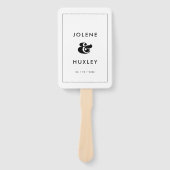  retro script bruiloft programma handwaaier (Voorkant)