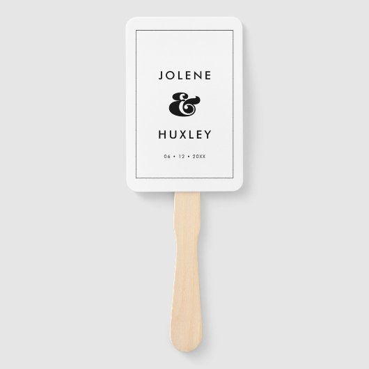 retro script bruiloft programma handwaaier (Voorkant)