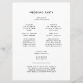 retro script bruiloft programmakaart (Achterkant)