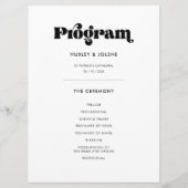 retro script bruiloft programmakaart (Voorkant)