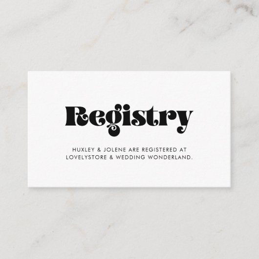  retro script bruiloft registerkaart informatiekaartje (Voorkant)