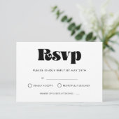  retro script bruiloft RSVP-kaart RSVP Kaartje (Staand voorkant)
