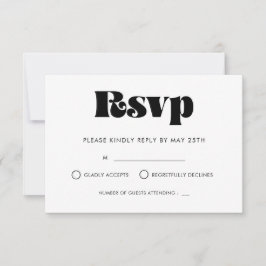  retro script bruiloft RSVP-kaart RSVP Kaartje