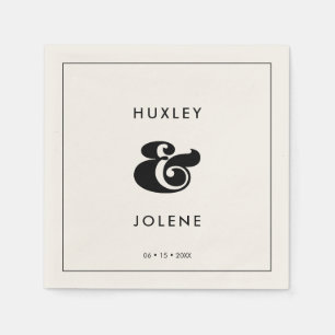  retro script bruiloft servet