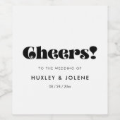 retro script bruiloft wijn etiket (Enkel label)