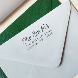 Retro Script Calligraphy Family Retouradres Rubberstempel